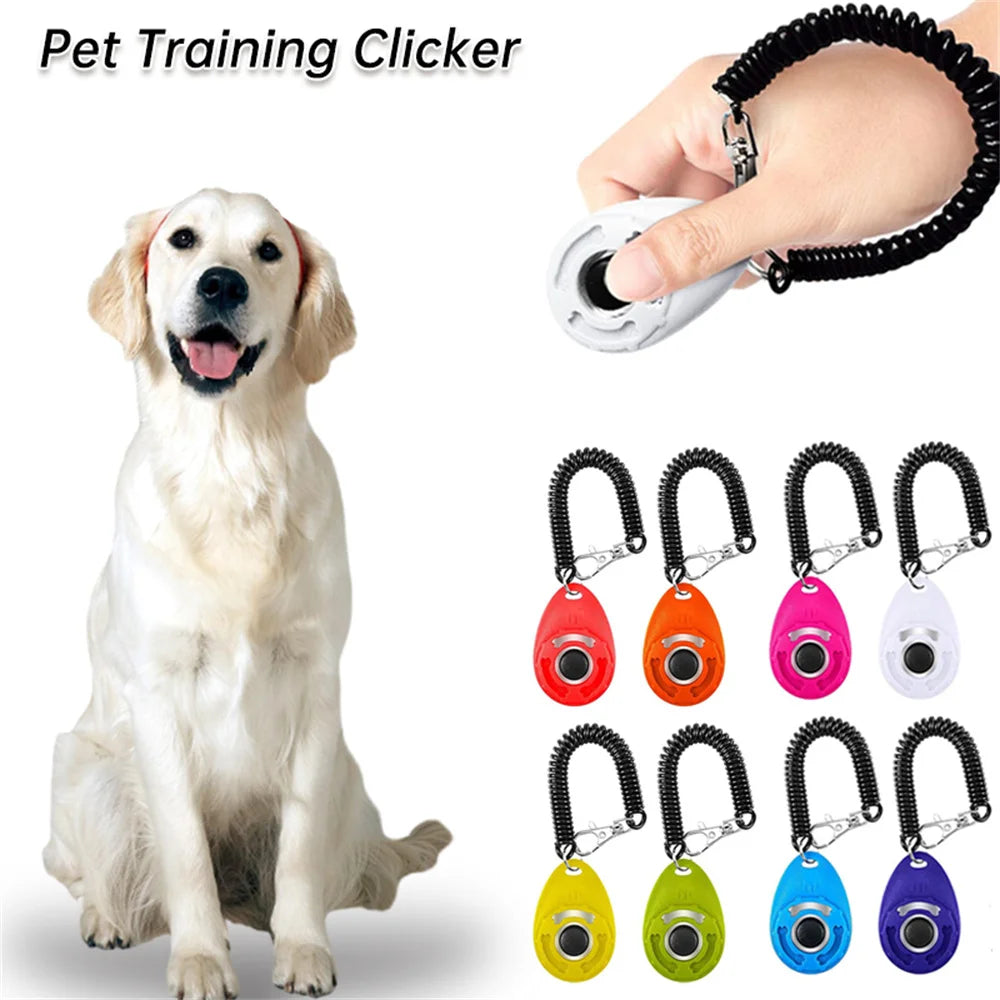 Pet Cat Dog Training Clicker Portable Puppy Correction Instruction Behavioral Clicker Wrist Strap Sound Key Chain Dog Supplies