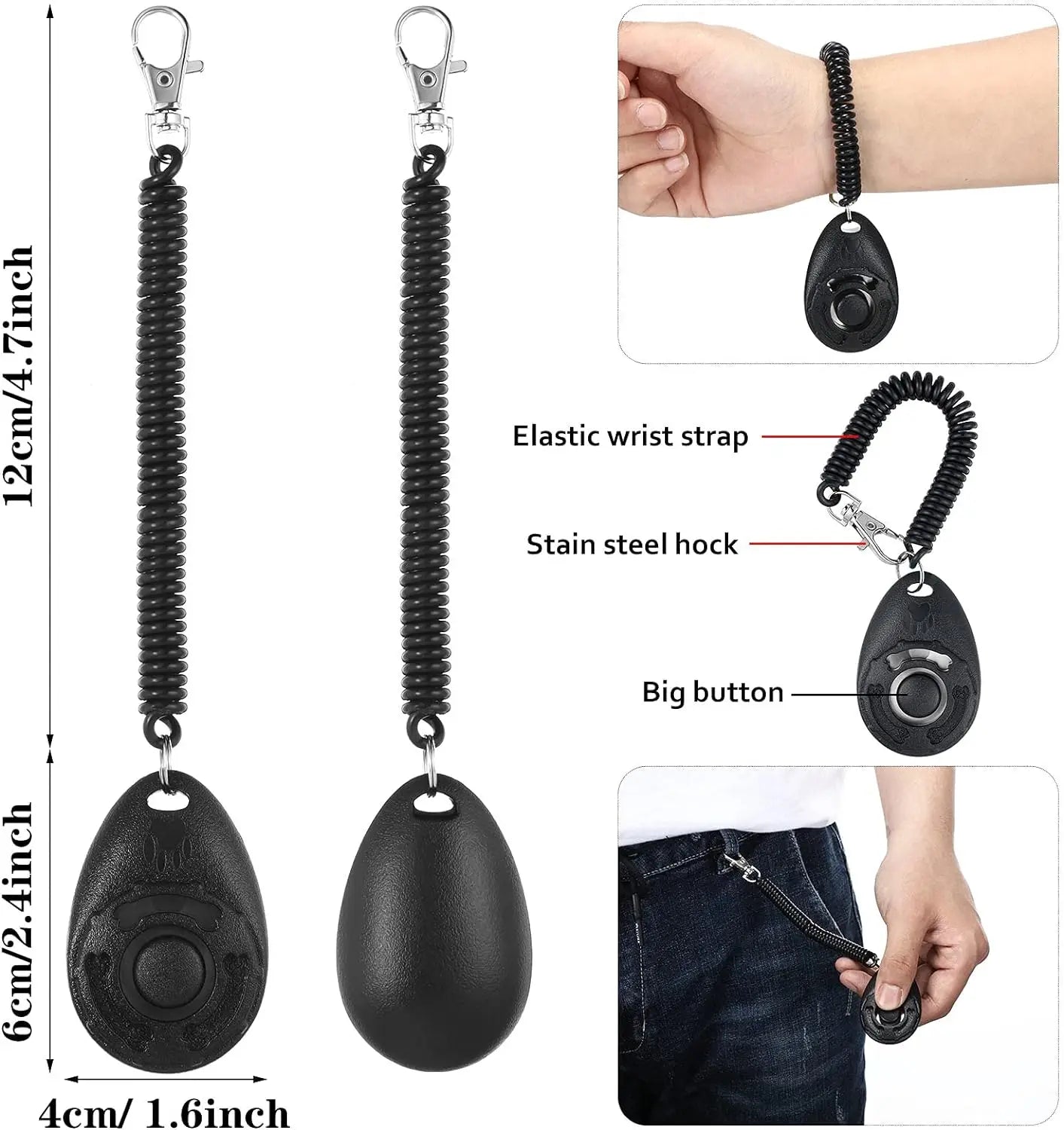 Pet Cat Dog Training Clicker Portable Puppy Correction Instruction Behavioral Clicker Wrist Strap Sound Key Chain Dog Supplies